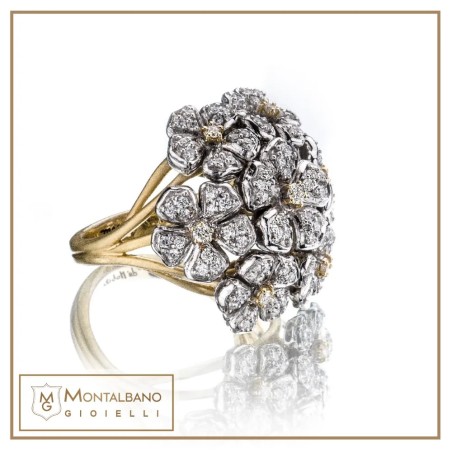Anello Fiori di pesco 7 fiori| Gioielli De Nobili